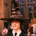 Harry Potter with the Sorting Hat on his head