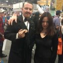 Couple Cosplaying as Morticia and Gomez Addams
