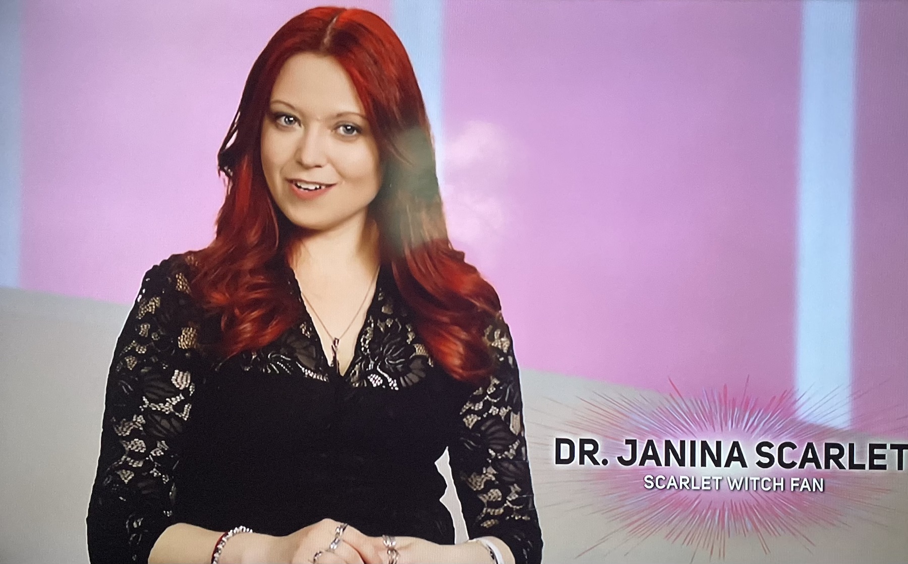Still image of Dr. Janina Scarlet from her appearance on the Marvel TV show MPower